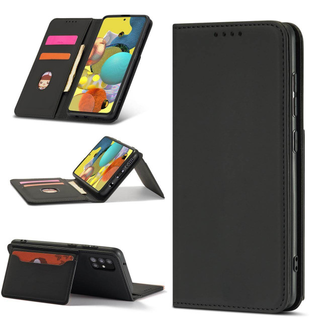 OEM Xiaomi Redmi Note 11 / Redmi Note 11S Magnet Card Wallet Case Θήκη Πορτοφόλι Stand - Black