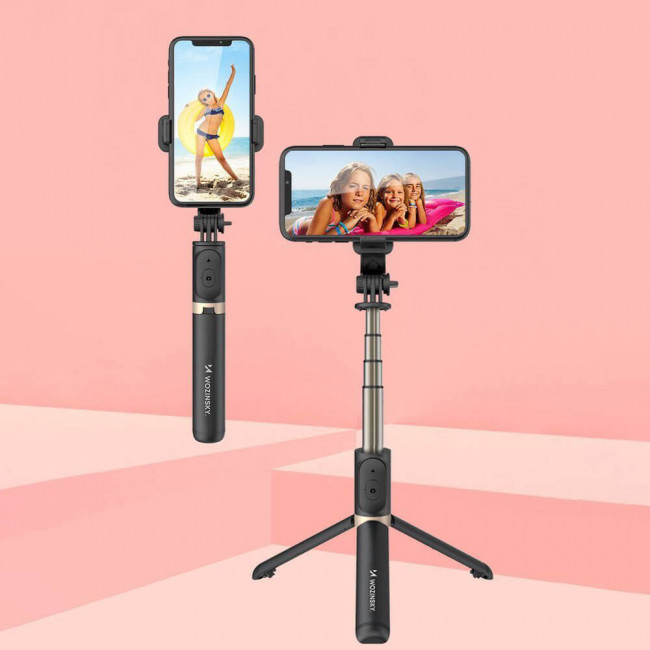 Wozinsky Tripod Selfie Stick - Τρίποδο Selfie Stick με Τηλεχειριστήριο Bluetooth - Black - WSSTK-01-BK