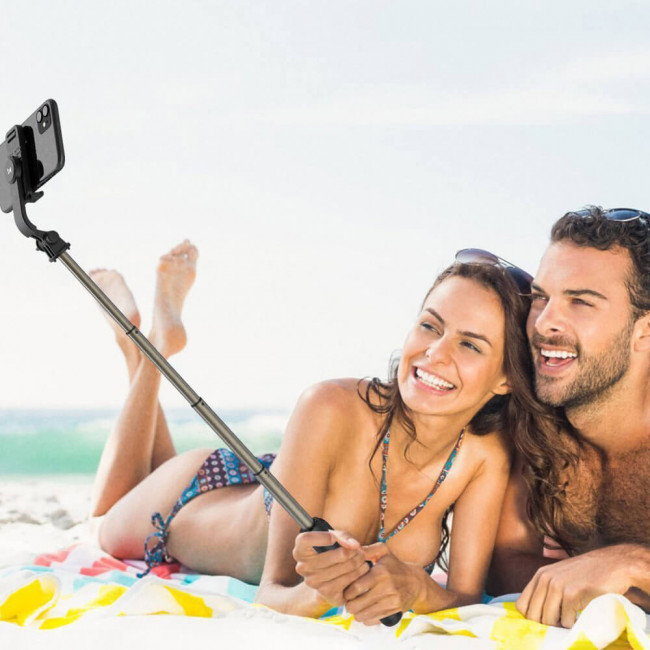 Wozinsky Tripod Selfie Stick - Τρίποδο Selfie Stick με Τηλεχειριστήριο Bluetooth - Black - WSSTK-01-BK