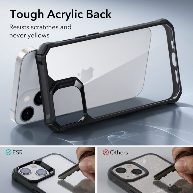 ESR iPhone 14 Plus / iPhone 15 Plus Air Armor Σκληρή Θήκη με Πλαίσιο Σιλικόνης - Διάφανη / Black