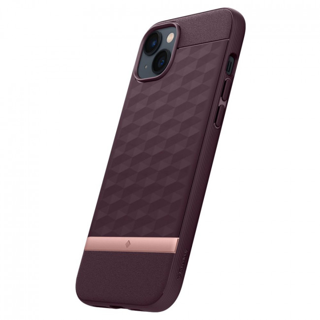 Caseology iPhone 14 Plus / iPhone 15 Plus Parallax Mag Θήκη Σιλικόνης με Σκληρό Πλαίσιο και MagSafe - Burgundy