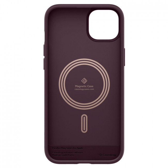 Caseology iPhone 14 Plus / iPhone 15 Plus Parallax Mag Θήκη Σιλικόνης με Σκληρό Πλαίσιο και MagSafe - Burgundy