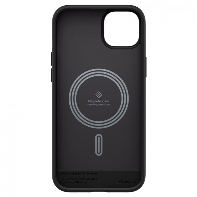 Caseology iPhone 14 Parallax Mag Θήκη Σιλικόνης με Σκληρό Πλαίσιο και MagSafe - Matte Black