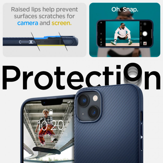 Spigen iPhone 14 - Mag Armor Σκληρή Θήκη Aramid Fiber με MagSafe - Navy Blue