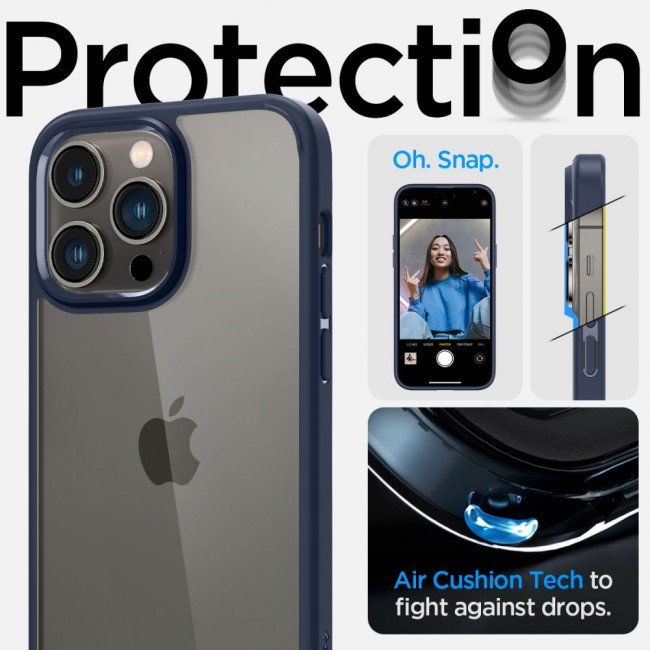 Spigen iPhone 14 Pro Ultra Hybrid Σκληρή Θήκη με Πλαίσιο Σιλικόνης - Navy Blue