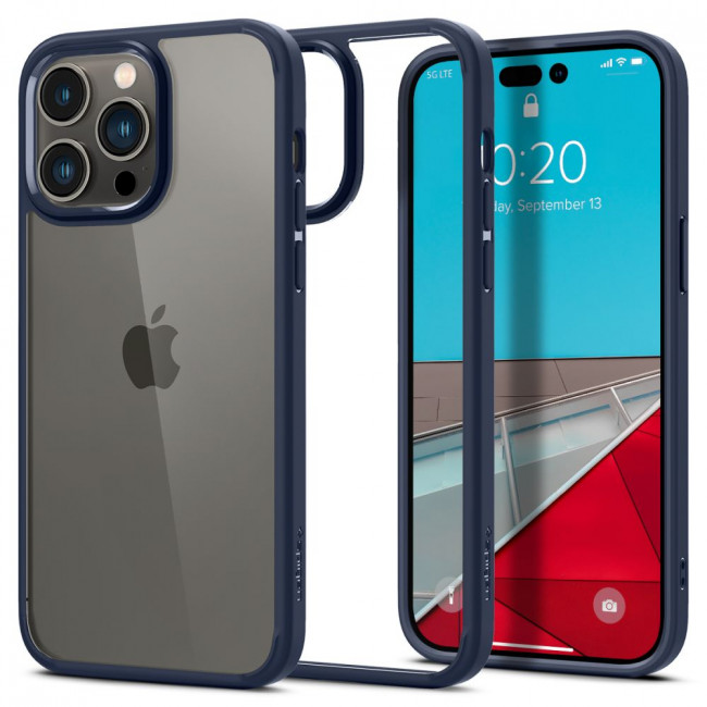 Spigen iPhone 14 Pro Ultra Hybrid Σκληρή Θήκη με Πλαίσιο Σιλικόνης - Navy Blue