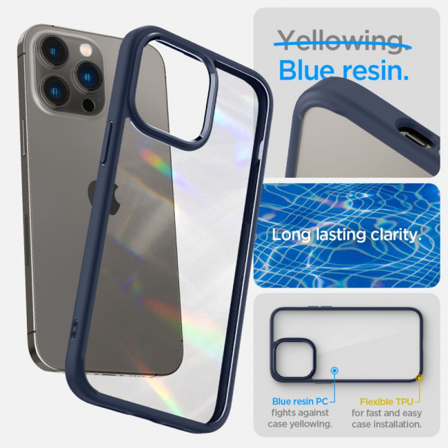 Spigen iPhone 14 Pro Ultra Hybrid Σκληρή Θήκη με Πλαίσιο Σιλικόνης - Navy Blue