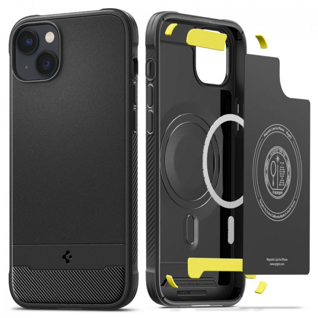 Spigen iPhone 14 Rugged Armor Mag Θήκη TPU με MagSafe - Matte Black