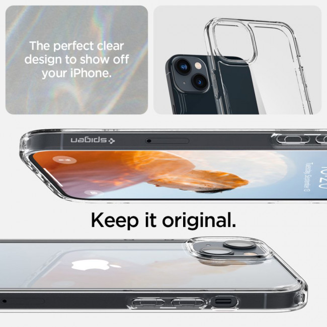 Spigen iPhone 14 Ultra Hybrid Σκληρή Θήκη με Πλαίσιο Σιλικόνης - Crystal Clear