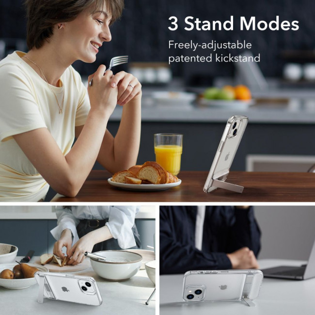 ESR iPhone 14 Plus / iPhone 15 Plus Air Shield Boost Θήκη Σιλικόνης με Stand - Διάφανη