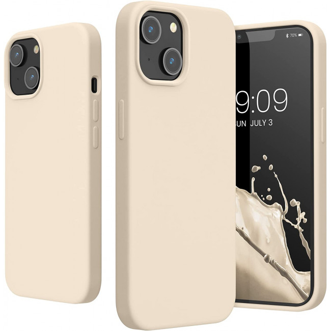 KW iPhone 14 Θήκη Σιλικόνης TPU - Cream - 59071.16