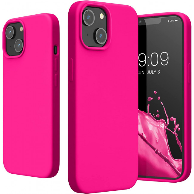 KW iPhone 14 Θήκη Σιλικόνης TPU - Neon Pink - 59071.77