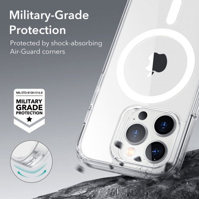 ESR iPhone 14 Pro Classic Hybrid Halolock Σκληρή Θήκη με Πλαίσιο Σιλικόνης και MagSafe - Διάφανη