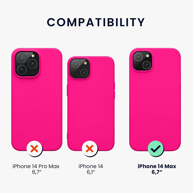 KW iPhone 14 Plus Θήκη Σιλικόνης TPU - Neon Pink - 59072.77