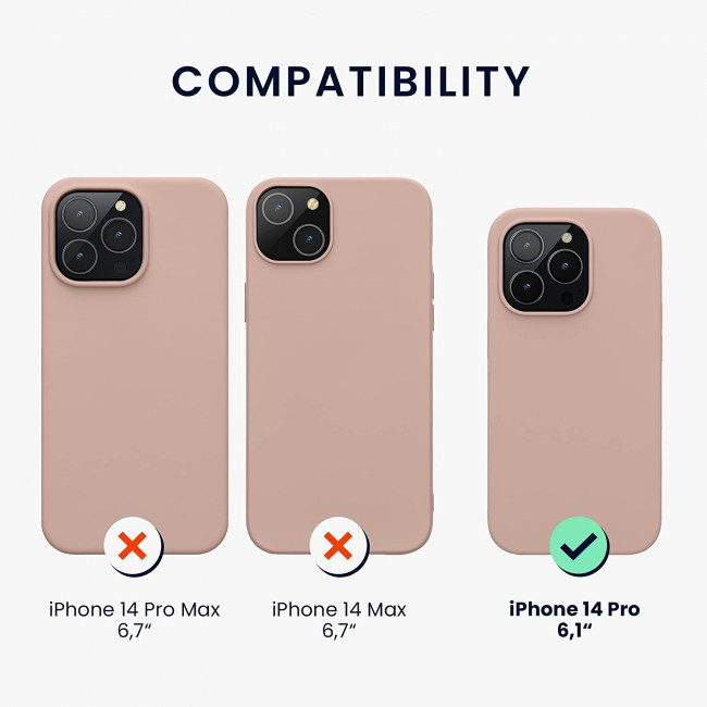 KW iPhone 14 Pro Θήκη Σιλικόνης TPU - Dusty Pink - 59073.10