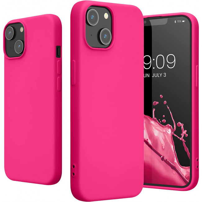 KW iPhone 14 Θήκη Σιλικόνης Rubberized TPU - Neon Pink - 59079.77