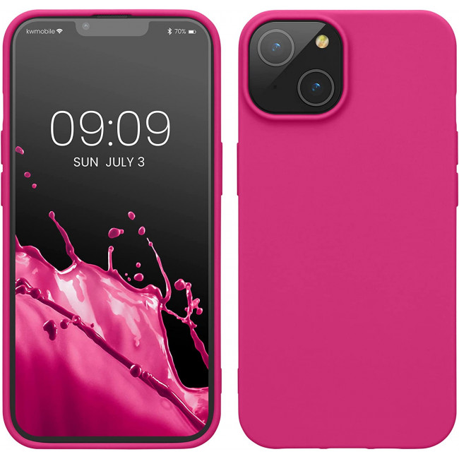 KW iPhone 14 Λεπτή Θήκη Σιλικόνης TPU - Neon Pink - 59075.77