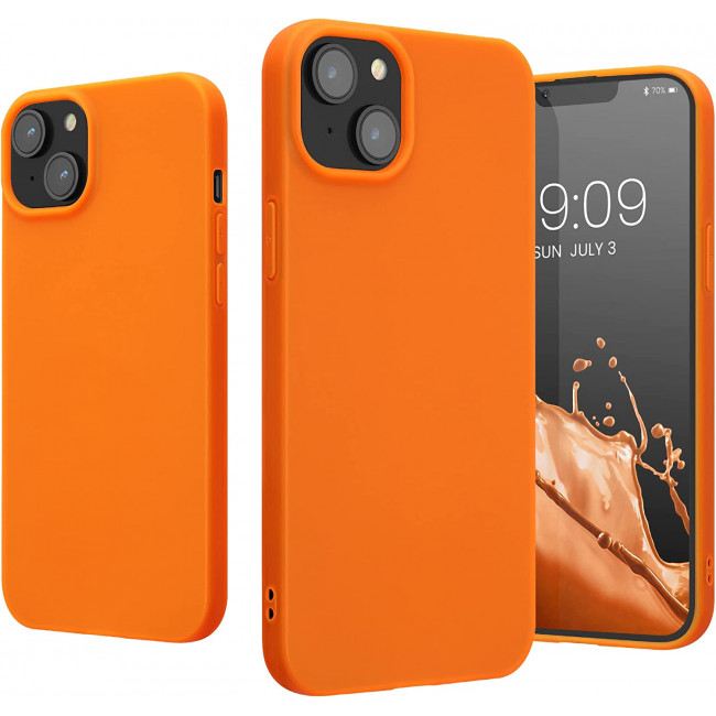 KW iPhone 14 Plus Λεπτή Θήκη Σιλικόνης TPU - Neon Orange - 59076.69