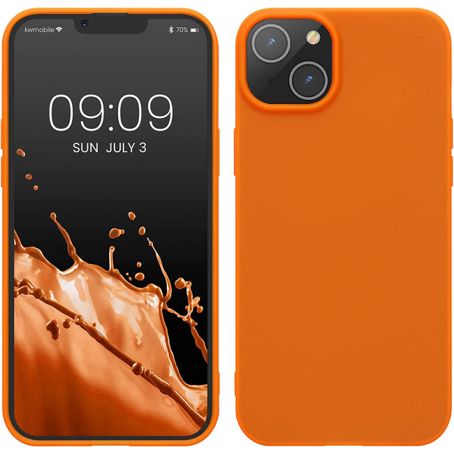 KW iPhone 14 Plus Λεπτή Θήκη Σιλικόνης TPU - Neon Orange - 59076.69