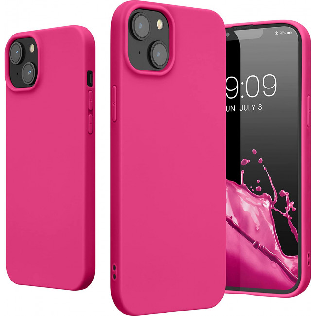 KW iPhone 14 Plus Λεπτή Θήκη Σιλικόνης TPU - Neon Pink - 59076.77