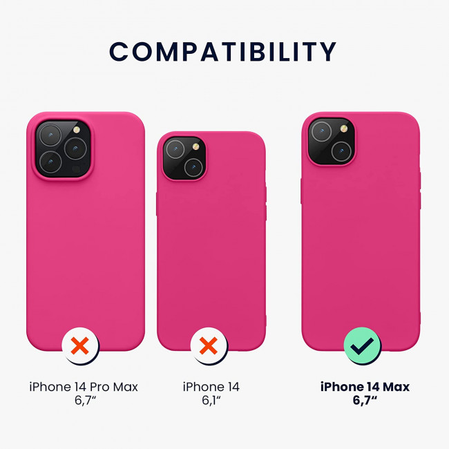 KW iPhone 14 Plus Λεπτή Θήκη Σιλικόνης TPU - Neon Pink - 59076.77