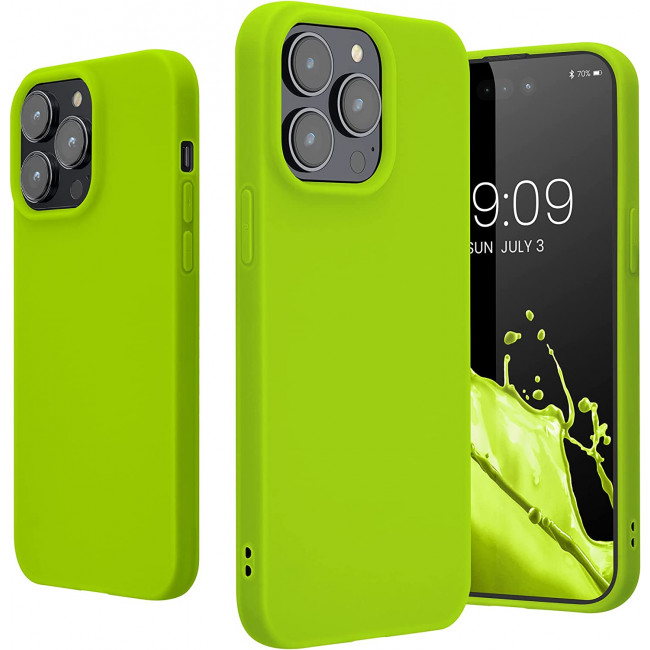 KW iPhone 14 Pro Max Λεπτή Θήκη Σιλικόνης TPU - Neon Yellow - 59078.75