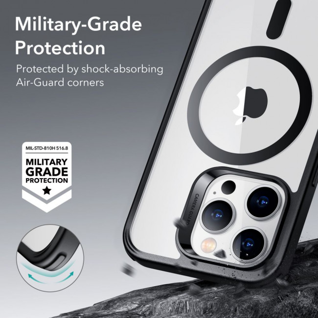 ESR iPhone 14 Pro Classic Hybrid Halolock Σκληρή Θήκη με Πλαίσιο Σιλικόνης και MagSafe - Διάφανη / Black