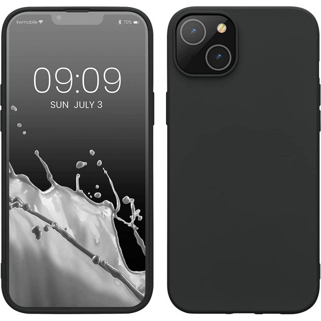 KW iPhone 14 Plus Θήκη Σιλικόνης Rubberized TPU - Black Matte - 59080.47