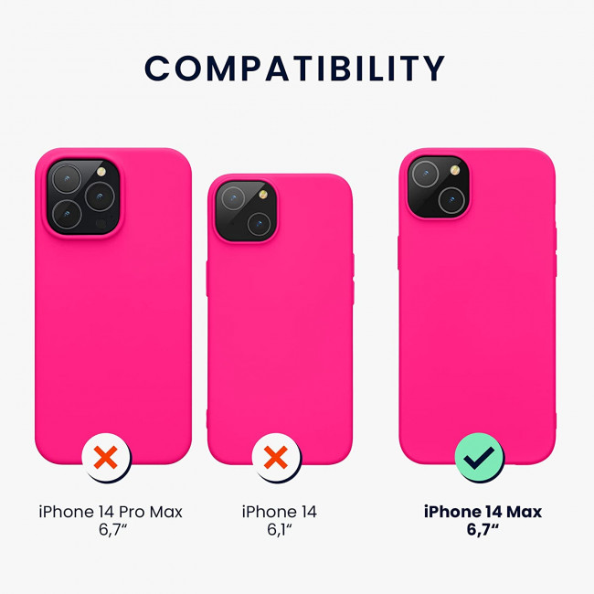 KW iPhone 14 Plus Θήκη Σιλικόνης Rubberized TPU - Neon Pink - 59080.77