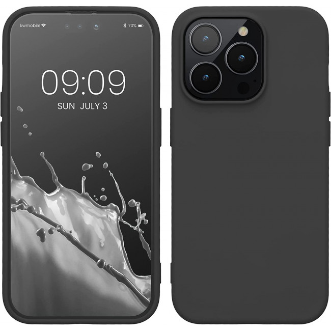 KW iPhone 14 Pro Θήκη Σιλικόνης Rubberized TPU - Black Matte - 59081.47