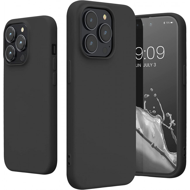 KW iPhone 14 Pro Θήκη Σιλικόνης Rubberized TPU - Black Matte - 59081.47