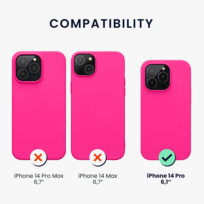 KW iPhone 14 Pro Θήκη Σιλικόνης Rubberized TPU - Neon Pink - 59081.77