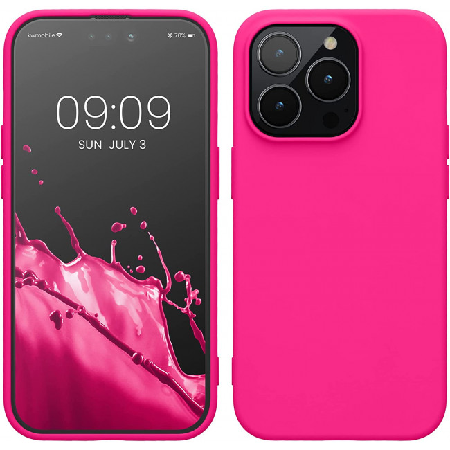 KW iPhone 14 Pro Θήκη Σιλικόνης Rubberized TPU - Neon Pink - 59081.77