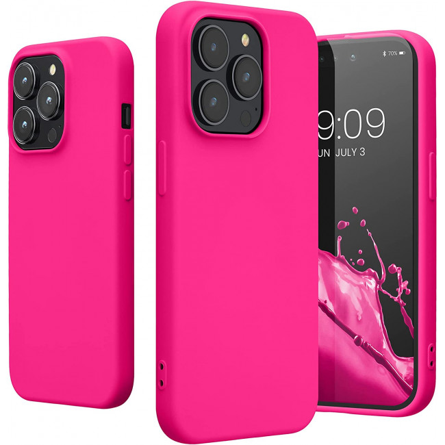 KW iPhone 14 Pro Θήκη Σιλικόνης Rubberized TPU - Neon Pink - 59081.77