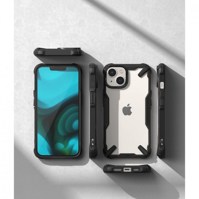 Ringke iPhone 14 Plus / iPhone 15 Plus Fusion X Σκληρή Θήκη με Πλαίσιο Σιλικόνης - Black - Διάφανη