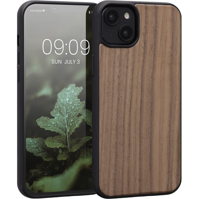 KW iPhone 14 Plus Θήκη από Φυσικό Ξύλο - Dark Brown - 59121.18