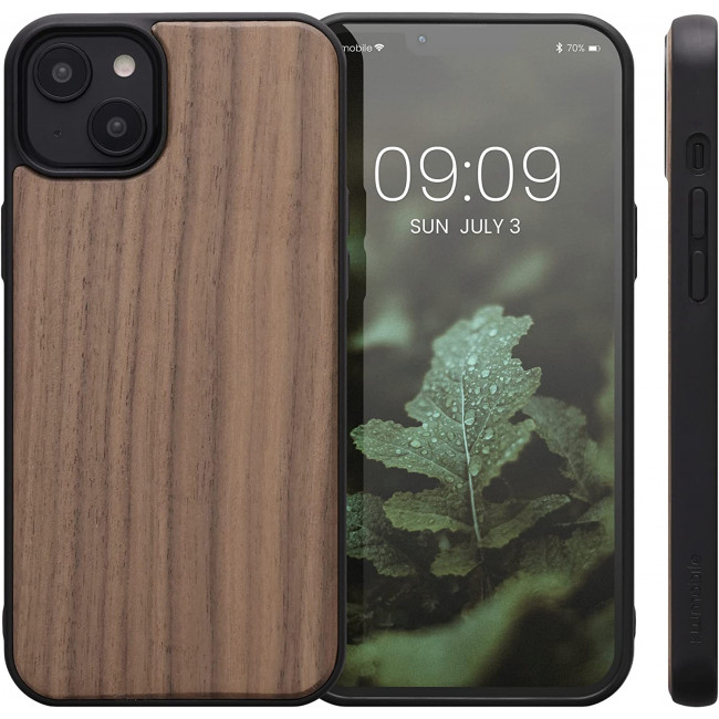 KW iPhone 14 Plus Θήκη από Φυσικό Ξύλο - Dark Brown - 59121.18