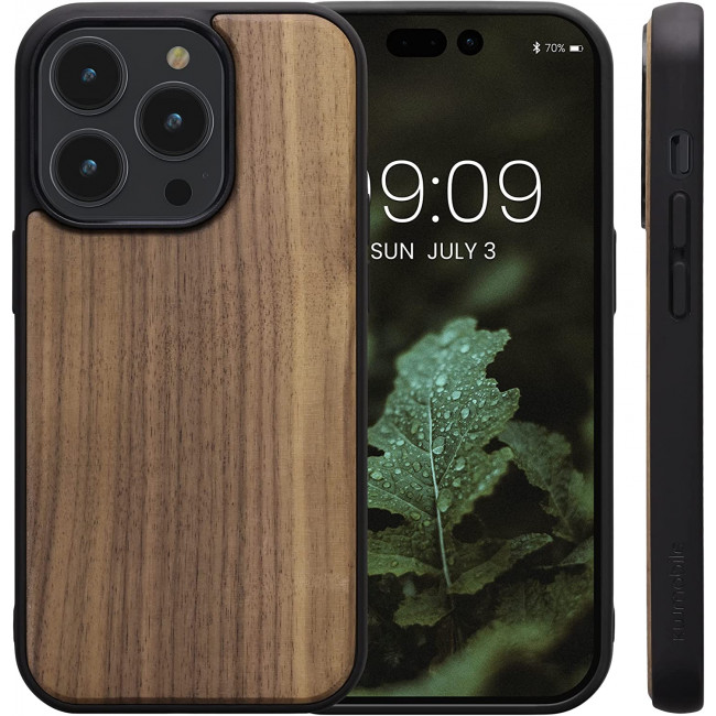 KW iPhone 14 Pro Θήκη από Φυσικό Ξύλο - Dark Brown - 59122.18