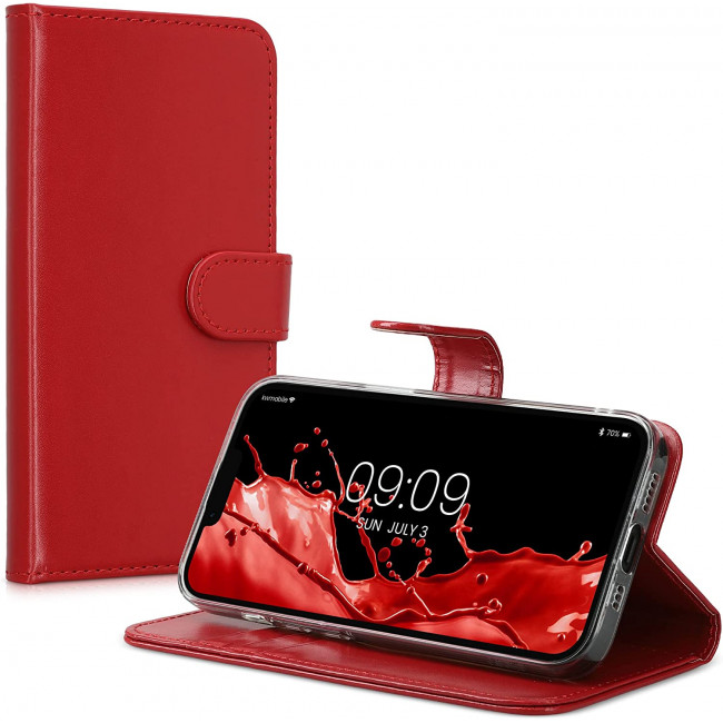 KW iPhone 14 Θήκη Πορτοφόλι Stand - Red - 59212.09