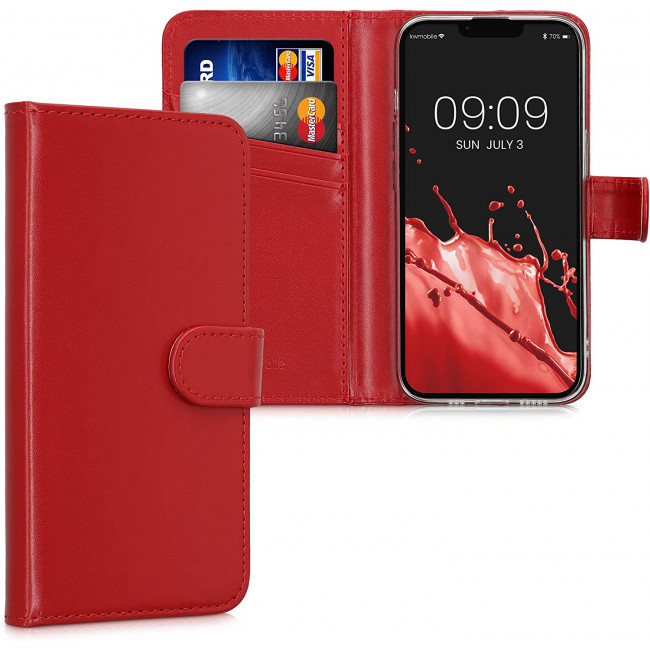 KW iPhone 14 Θήκη Πορτοφόλι Stand - Red - 59212.09