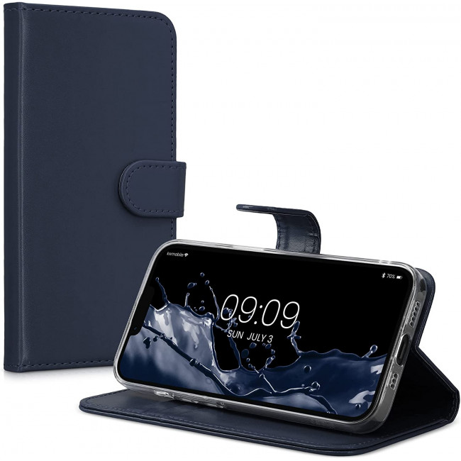 KW iPhone 14 Θήκη Πορτοφόλι Stand - Dark Blue - 59212.17