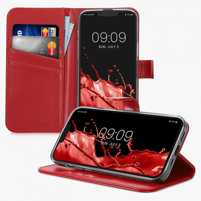 KW iPhone 14 Plus Θήκη Πορτοφόλι Stand - Red - 59213.09