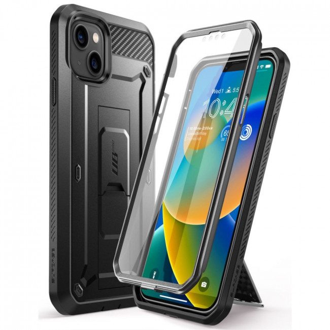 Supcase iPhone 14 Unicorn Beetle Pro Σκληρή Θήκη με Προστασία Οθόνης και Stand - Black