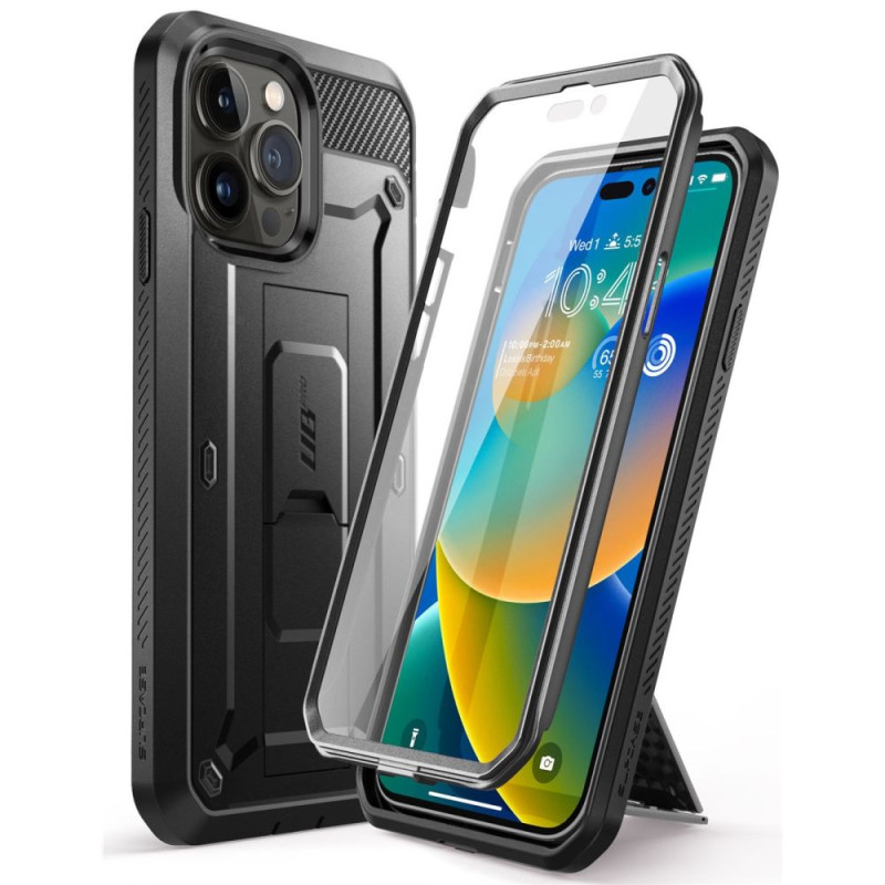 Supcase iPhone 14 Pro Max Unicorn Beetle Pro Σκληρή Θήκη με Προστασία Οθόνης και Stand - Black