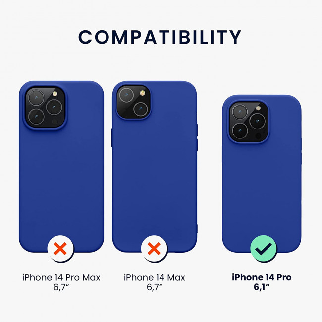 KW iPhone 14 Pro Θήκη Σιλικόνης TPU - Baltic Blue - 59073.134