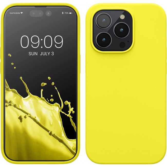 KW iPhone 14 Pro Θήκη Σιλικόνης TPU - Lemon Yellow - 59073.149