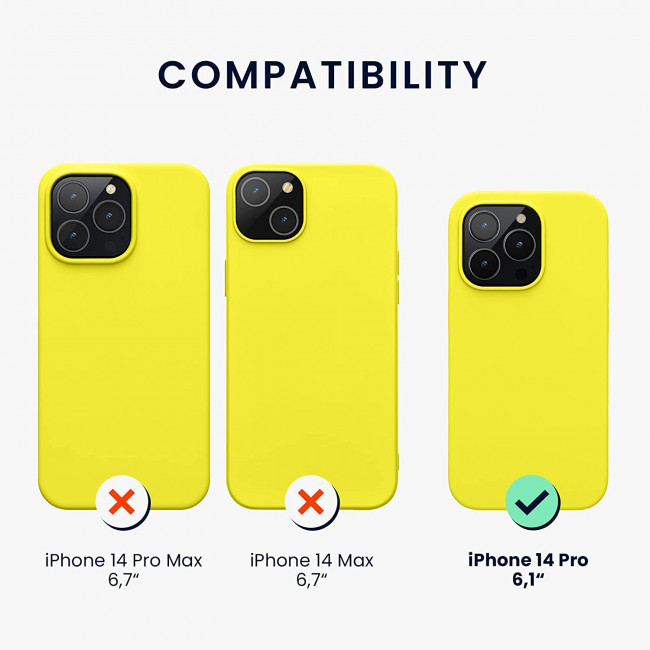 KW iPhone 14 Pro Θήκη Σιλικόνης TPU - Lemon Yellow - 59073.149