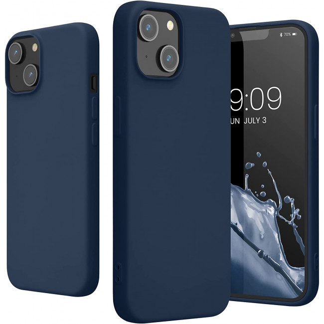 KW iPhone 14 Θήκη Σιλικόνης Rubberized TPU - Navy Blue - 59079.116