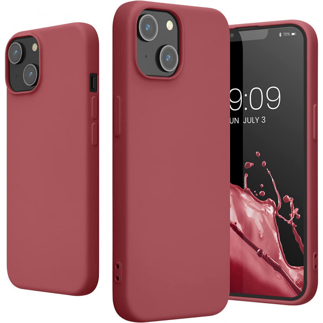 KW iPhone 14 Θήκη Σιλικόνης Rubberized TPU - Dark Rose - 59079.167