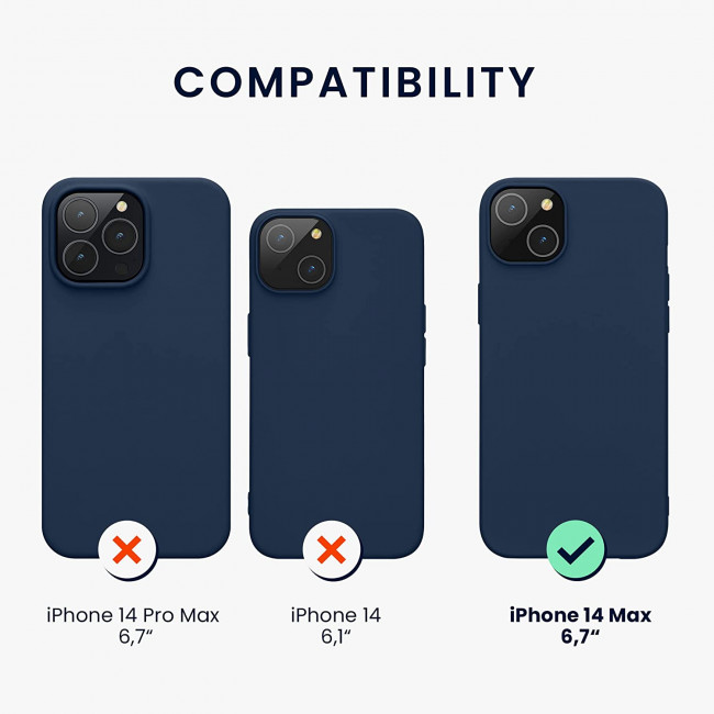 KW iPhone 14 Plus Θήκη Σιλικόνης Rubberized TPU - Navy Blue - 59080.116